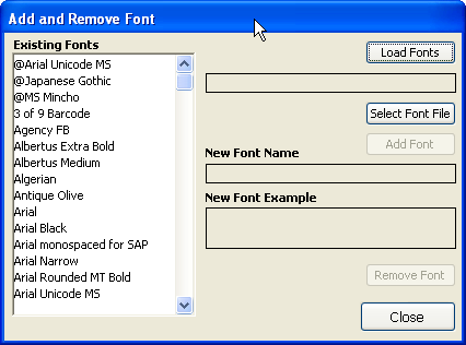 Font List Populated