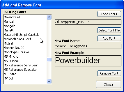 New Font Removed